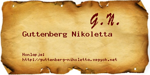Guttenberg Nikoletta névjegykártya
